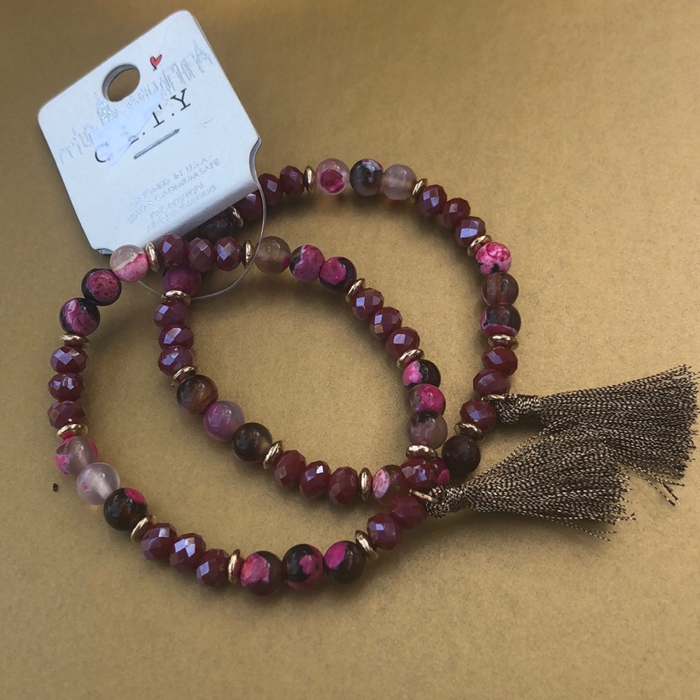 Maroon Bronze stone Bead
